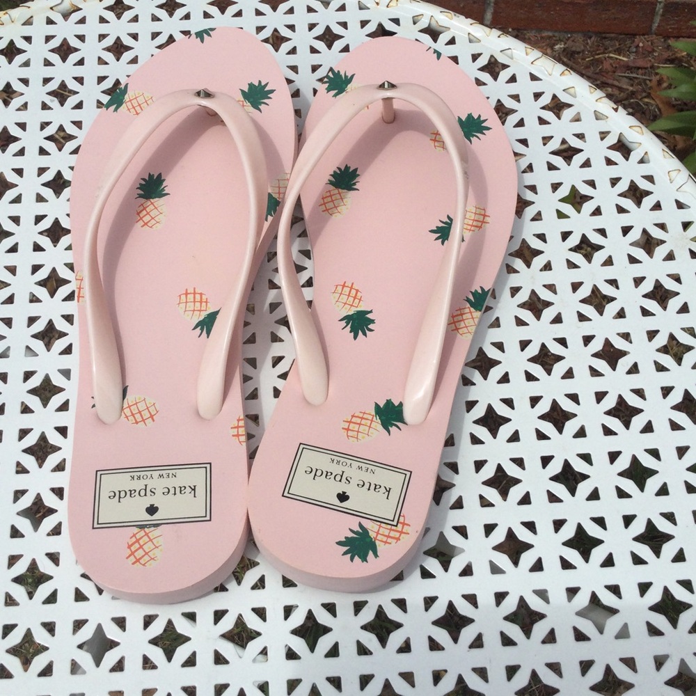 Kate Spade Pineapple Fiji Thong Flip Flops Sandals 7 - Picture 5 of 6